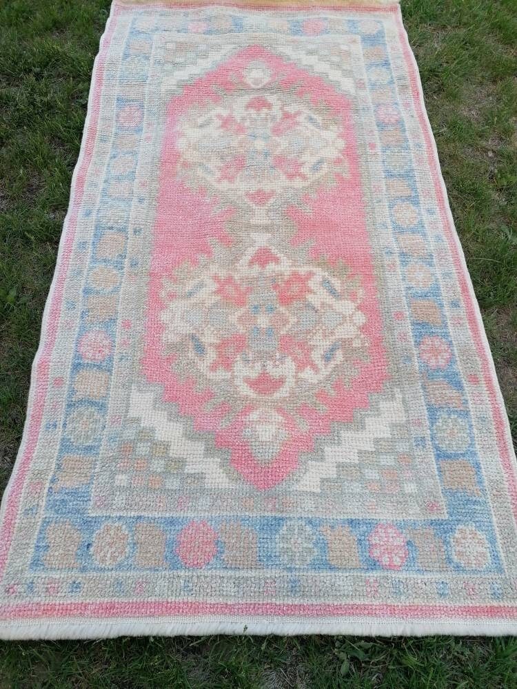 Oushak turkish wool rug 2.9 x 5.4  oushak handmade rug, living room rug,