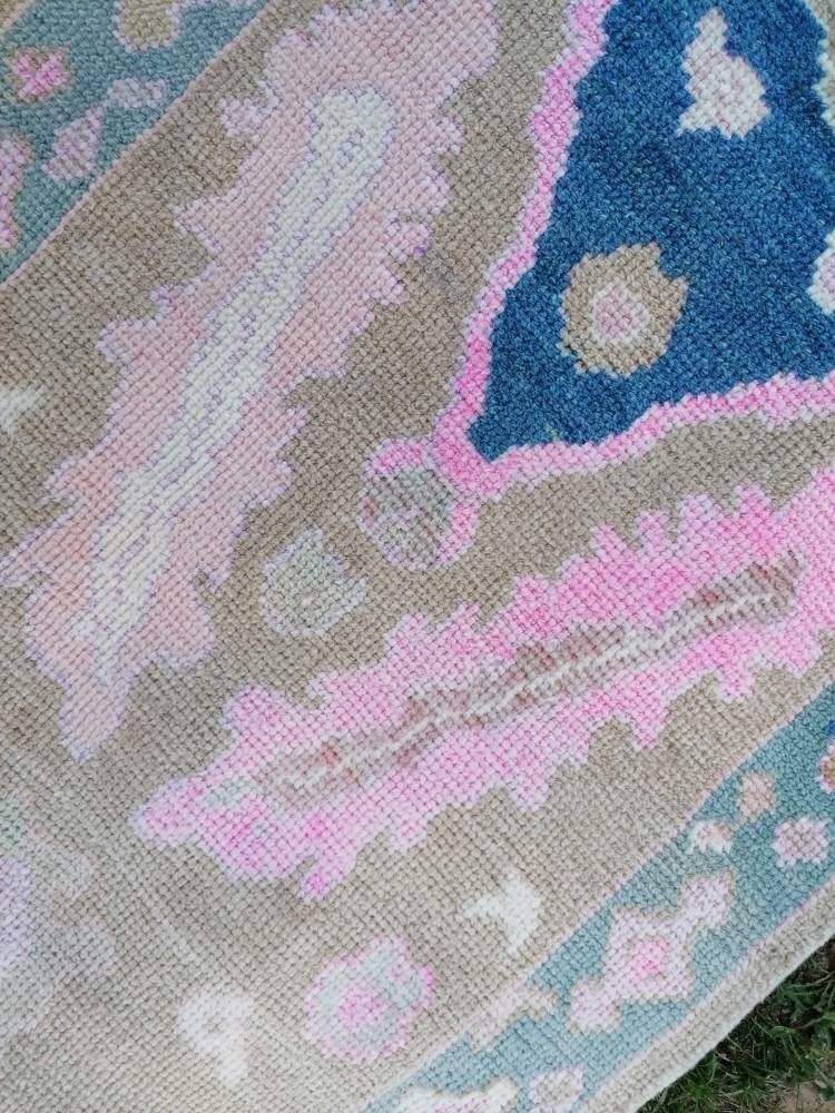 3 x 8.5 oushak turkish wool runner rug, oushak handmade rug, living room rug,