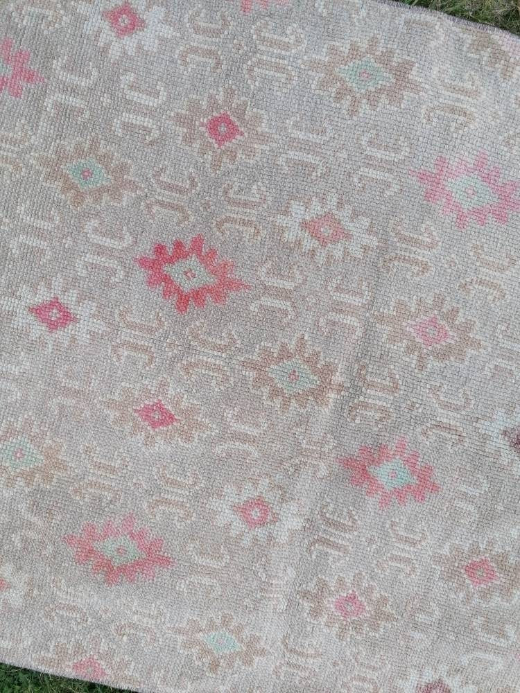 2.10 x 6 Hallway wool runner rug, handmade runner rug, vintage oushak runner, turkish runner rug