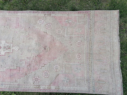 2.11 x 9.9 Handmade wool runner rug vintage runner rug, turkish wool runner rug, hallway runner