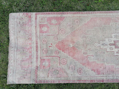 2.11 x 9.9 Handmade wool runner rug vintage runner rug, turkish wool runner rug, hallway runner