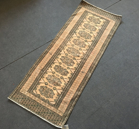 2x5 feet persian destroyed mini runner rug, vintage handmade pink muted kitchen area runner, corridor mini runner,turkish living room runner