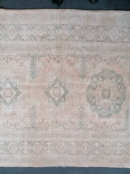5.4 x 8.8 Oushak wool rug, muted large vintage rug  turkish handmade rug