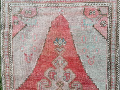 2.7 x 8.2 wool oushak runner rug hallway handmade runner, vintage runner rug turkish runner rug kitchen runner