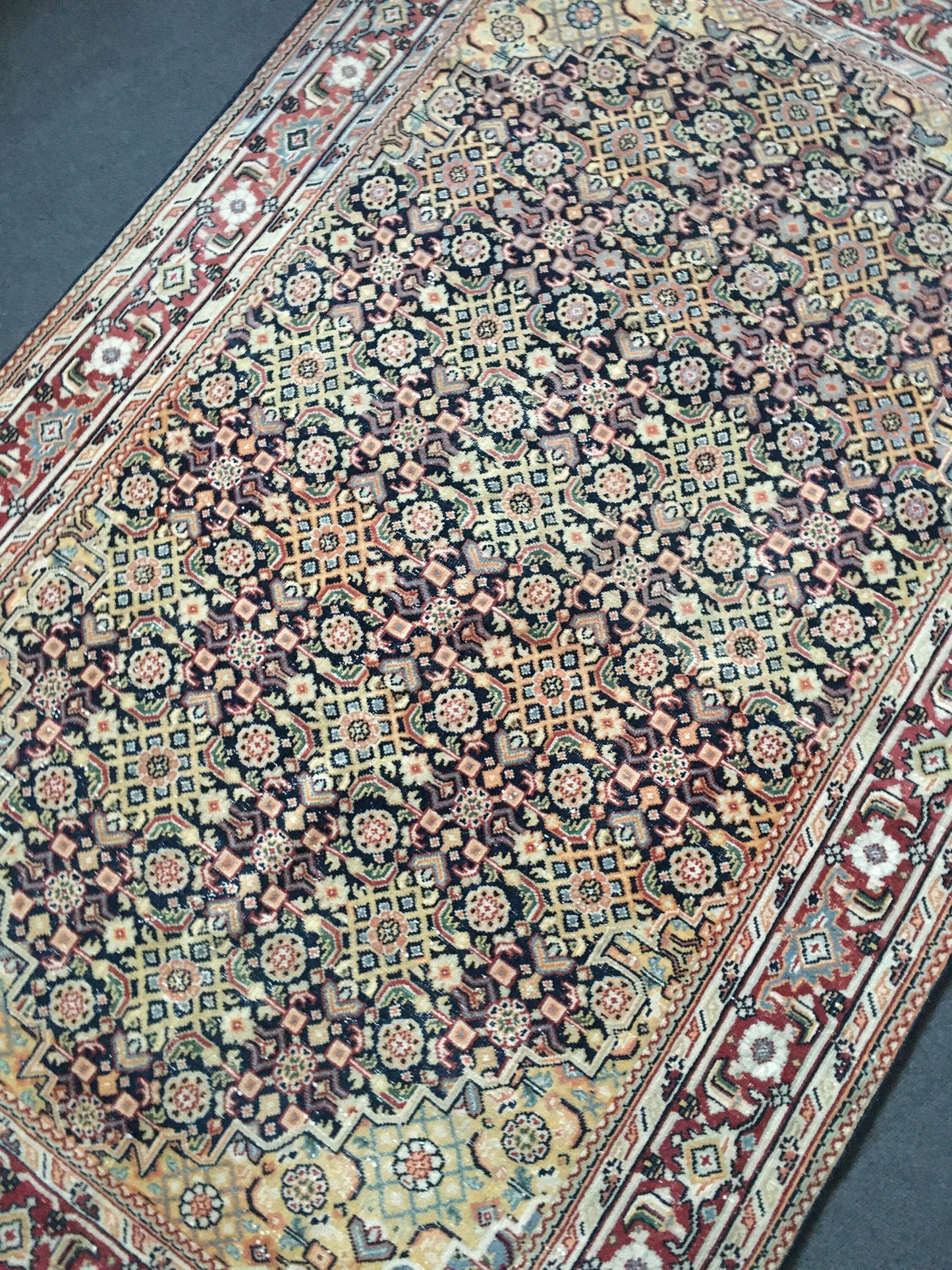 4.3 x 6.6 handmade persian rug, vintage kitchen floor rug,