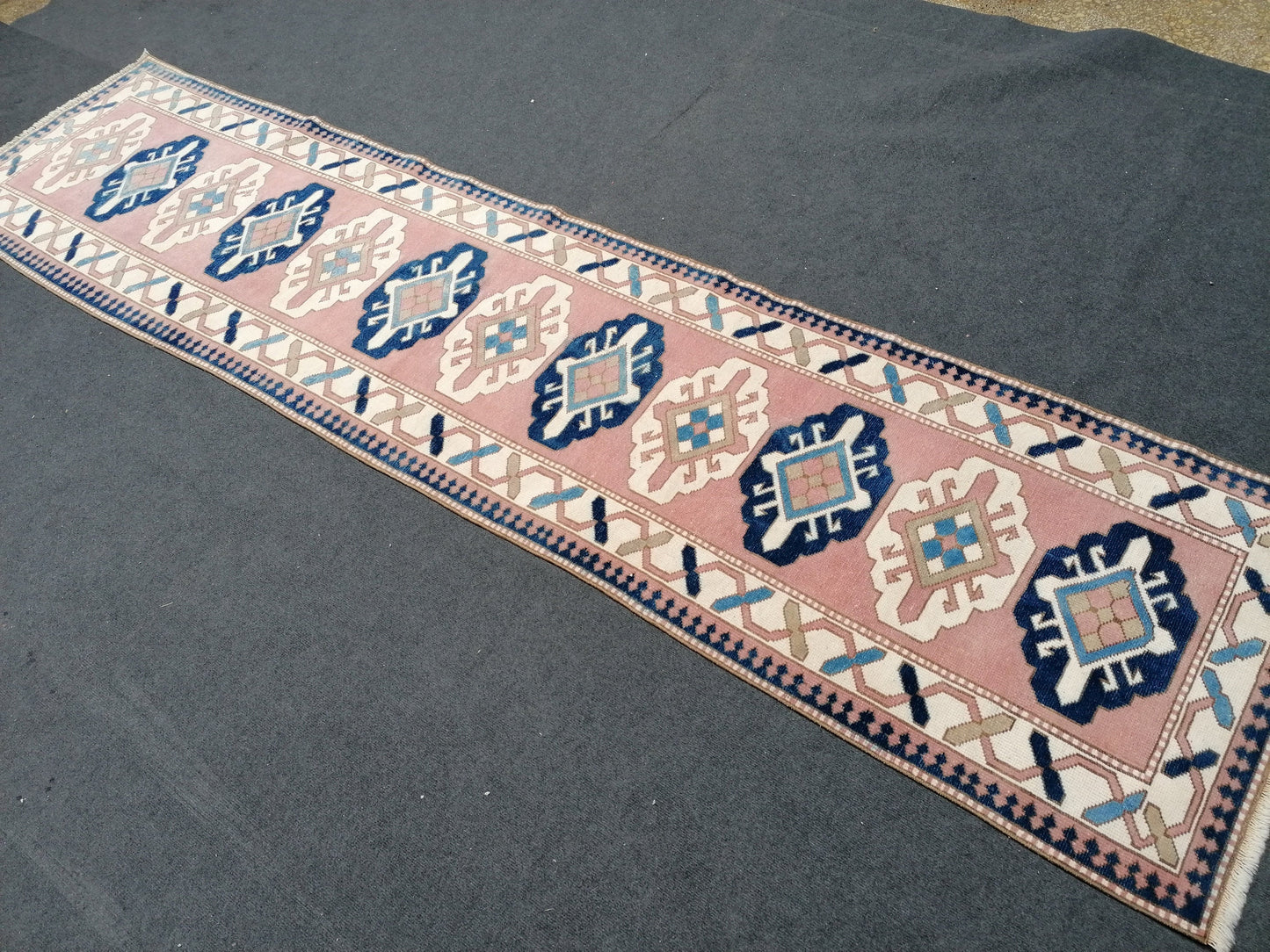 2.10 x 11.4 runner wool rug, vintage handmade runner,hallway runner rug, kitchen runner rug, oushak turkish runner rug